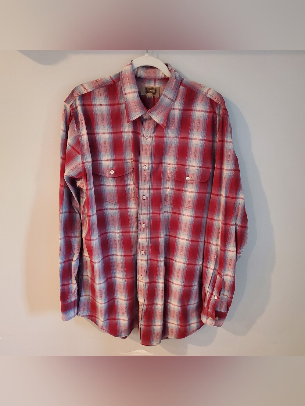 Foundry Supply Co. Big And Tall Button-Down Shirt Plaid Size XLT